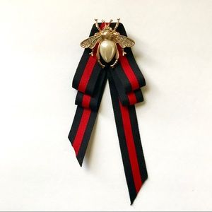 Bee Brooch with ribbon